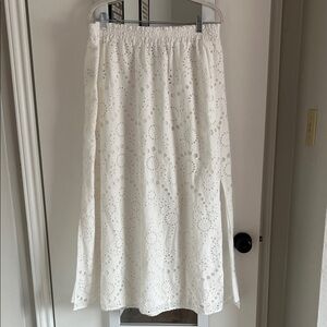 NVLT White Eyelet Maxi Skirt